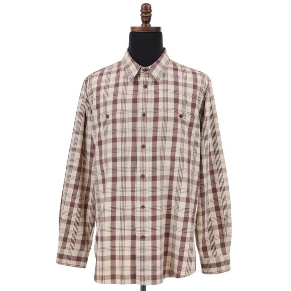 Filson Other - Filson Wildwood Plaid Flannel Shirt - Beige & Reddish Brown - Size XL